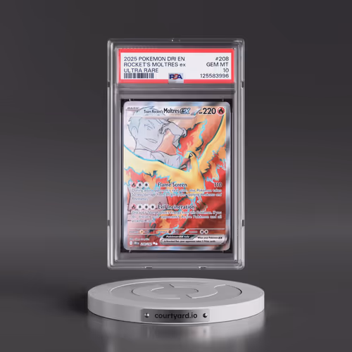 2025 Pokémon Dri EN-Destined Rivals #208 Team Rocket's Moltres EX - Holo Ultra Rare (PSA 10 GEM MINT