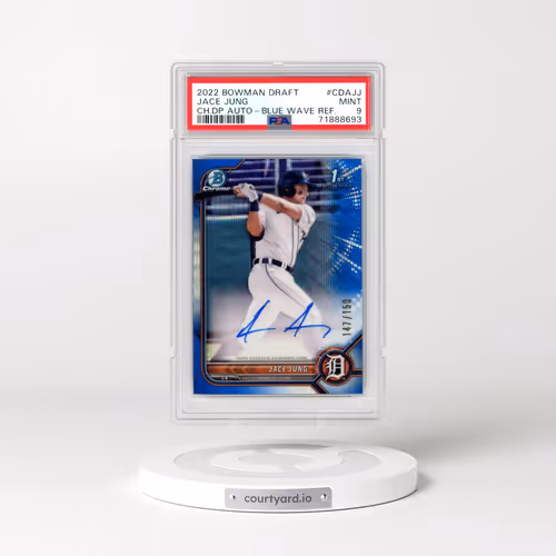 2022 Bowman Draft Chrome Draft Pick Autographs #CDAJJ Jace Jung - Blue Wave Refractor (PSA 9 MINT)