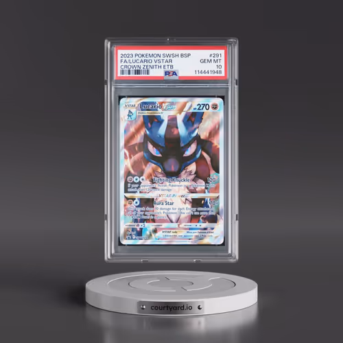 2023 Pokémon Swsh Black Star Promo #291 Lucario Vstar - Full Art Crown Zenith Elite Trainer Box (PSA