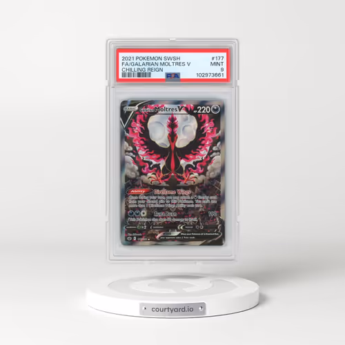 2021 Pokémon Sword & Shield Chilling Reign #177 Galarian Moltres V - Holo Full Art (PSA 9 MINT)
