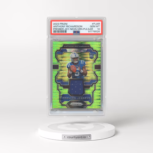 2023 Panini Prizm Premier Jerseys #PJAR Anthony Richardson - Neon Green Pulsar (PSA 10 GEM MINT)