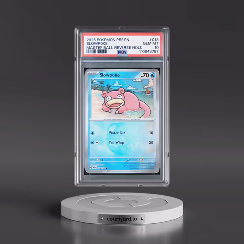 2025 Pokémon Pre EN-Prismatic Evolutions #018 Slowpoke - Reverse Holo Master Ball (PSA 10 GEM MINT)