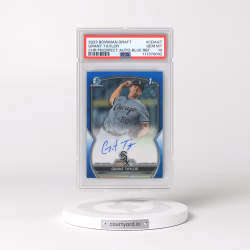 2023 Bowman Draft Chrome Prospect Autograph #CDAGT Grant Taylor - Blue Refractor (PSA 10 GEM MINT)