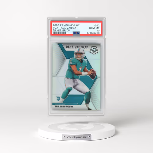 2020 Panini Mosaic #262 Tua Tagovailoa - Silver Prizm (PSA 10 GEM MINT)