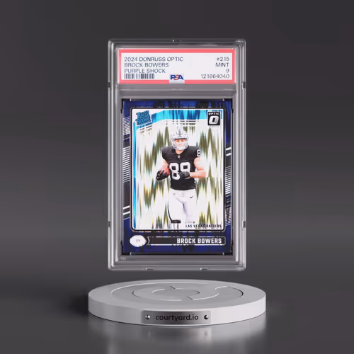 2024 Panini Donruss Optic #215 Brock Bowers - Purple Shock (PSA 9 MINT)
