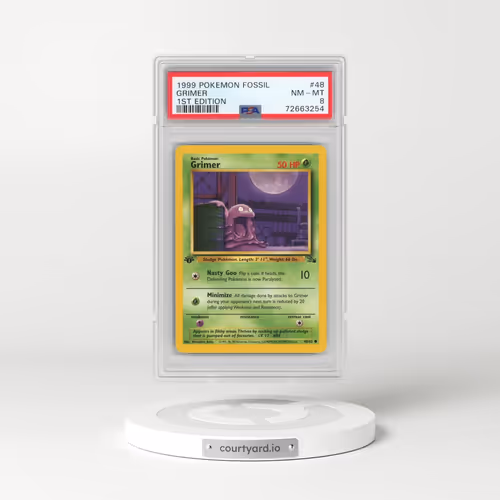 1999 Pokémon Fossil #48 Grimer - 1st Edition (PSA 8 NM-MT)