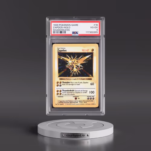 1999 Pokémon Game #16 Zapdos - Holo Shadowless (PSA 4 VG-EX)