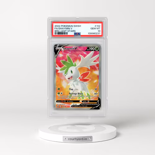 2022 Pokémon Sword & Shield Brilliant Stars #152 Shaymin V - Holo Full Art (PSA 10 GEM MINT)