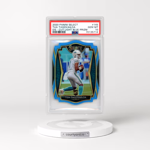 2020 Panini Select #145 Tua Tagovailoa - Die-Cut Light Blue Prizm (PSA 10 GEM MINT)
