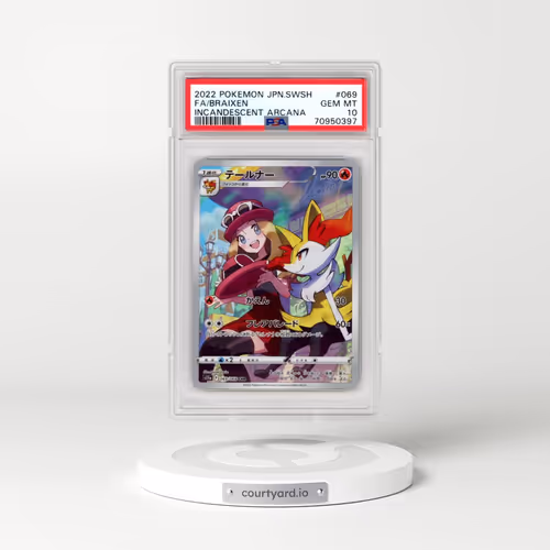 2022 Pokémon Sword & Shield Incandescent Arcana #069 Braixen - Full Art (PSA 10 GEM MINT)