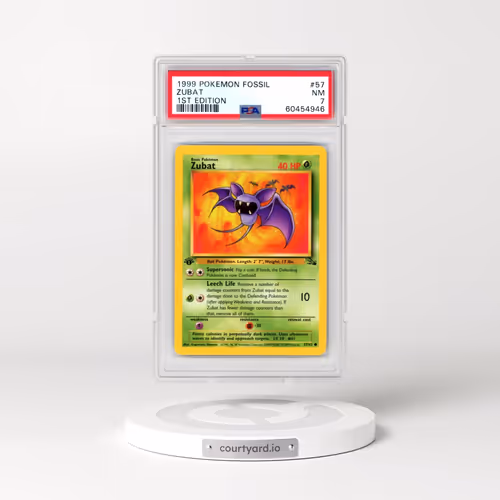 1999 Pokémon Fossil #57 Zubat - 1st Edition (PSA 7 NM)