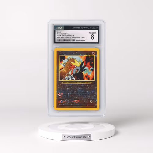 1999 Black Star Promos #34 Entei - Reverse Holo Spell of the Unown: Entei () (CGC 8 NM-MT)