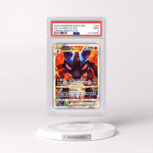 2023 Pokémon Swsh Black Star Promo #291 Lucario Vstar - Full Art Crown Zenith Elite Trainer Box (PSA