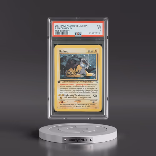 2001 Pokémon Neo Revelation #13 Raikou - 1st Edition Holo (PSA 1 PR)