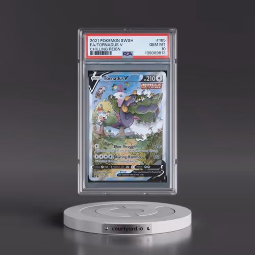 2021 Pokémon Sword & Shield Chilling Reign #185 Tornadus V - Holo Full Art (PSA 10 GEM MINT)