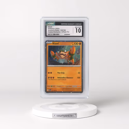 2023 Scarlet & Violet #122/198 Klawf - Costco Exclusive (Cos. Holo) 5-Pack Tin (CGC 10 GEM MINT)