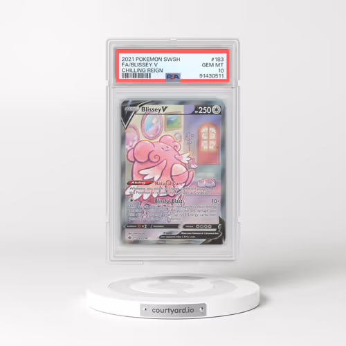 2021 Pokémon Sword & Shield Chilling Reign #183 Blissey V - Holo Full Art (PSA 10 GEM MINT)