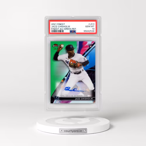 2021 Topps Finest Finest Autographs #JCH Jazz Chisholm - Green Refractor (PSA 10 GEM MINT)