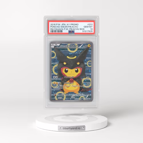 2016 Pokémon XY Promo #231 Poncho-Wearing Pikachu - Rayquaza Poncho-Wearing Pikachu Box (PSA 10 GEM MINT)
