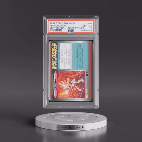 1997 Tomy Pokémon Scratch Cards #107 Hitmonchan - Unscratched (PSA 8 NM-MT)