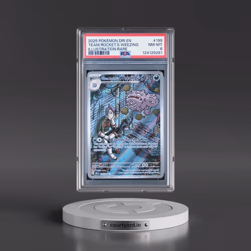 2025 Pokémon Dri EN-Destined Rivals #199 Team Rocket's Weezing - Illustration Rare (PSA 8 NM-MT)