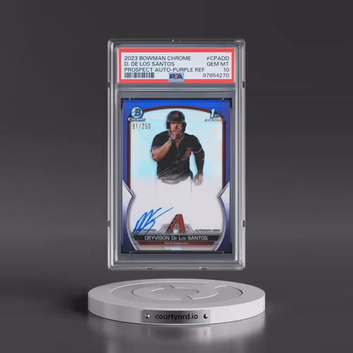 2023 Bowman Chrome Prospect Autographs #CPADD Deyvison de los Santos - Purple Refractor (PSA 10 GEM