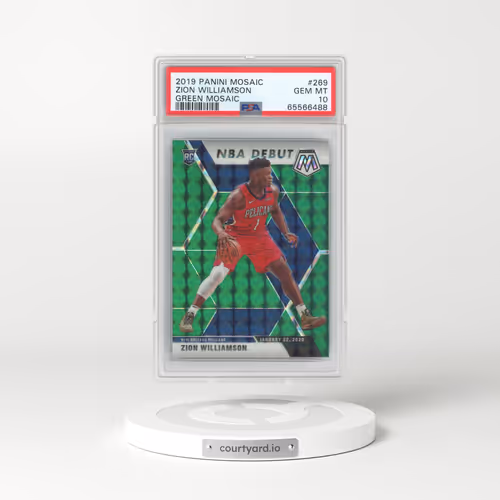 2019 Panini Mosaic #269 Zion Williamson - Green Mosaic (PSA 10 GEM MINT)