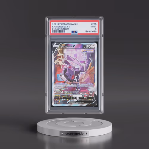 2021 Pokémon Sword & Shield Fusion Strike #255 Genesect V - Holo Full Art (PSA 9 MINT)