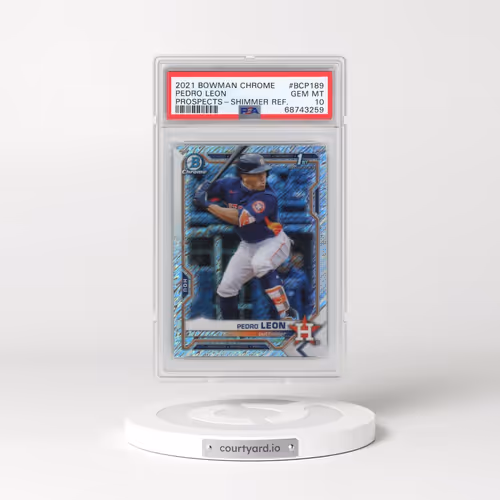 2021 Bowman Chrome Prospects #BCP189 Pedro Leon - Shimmer Refractor (PSA 10 GEM MINT)