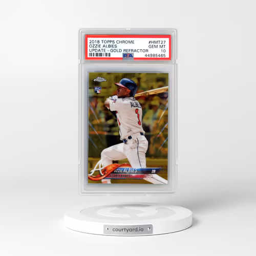 2018 Topps Chrome Update #HMT27 Ozzie Albies - Gold Refractor (PSA 10 GEM MINT)