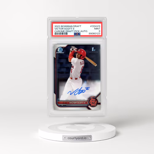 2022 Bowman Draft Chrome Draft Pick Autographs #CDAVS Victor Scott II (PSA 9 MINT)