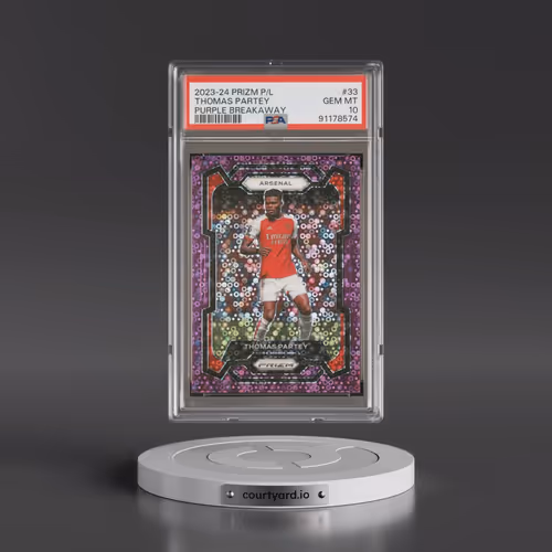 2023-24 Panini Prizm Premier League #33 Thomas Partey - Purple Breakaway Prizm (PSA 10 GEM MINT)