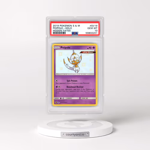 2019 Pokémon Sun & Moon Hidden Fates #SV19 Poipole - Holo (PSA 10 GEM MINT)