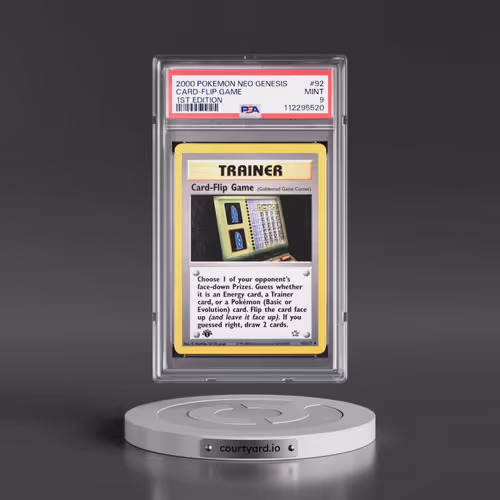 2000 Pokémon Neo Genesis #92 Card-Flip Game - 1st Edition (PSA 9 MINT)
