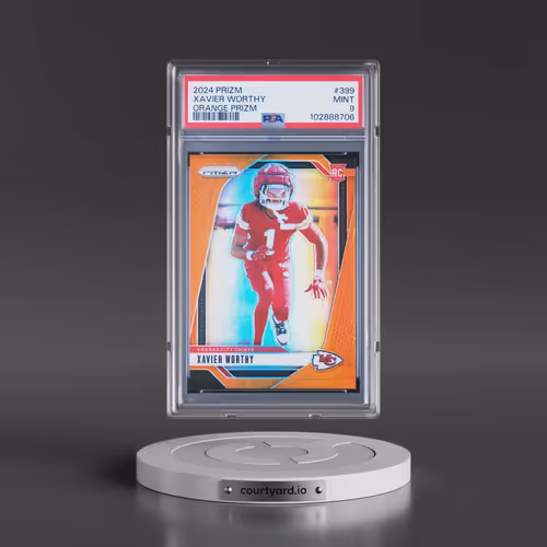 2024 Panini Prizm #399 Xavier Worthy - Orange Prizm (PSA 9 MINT)