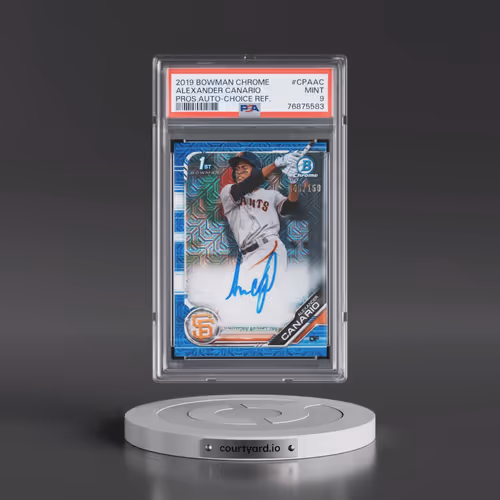 2019 Bowman Chrome Prospects Autographs #CPAAC Alexander Canario - Choice Refractor (PSA 9 MINT)