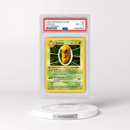 1999 Pokémon Game #33 Kakuna - 1st Edition (PSA 8 NM-MT)