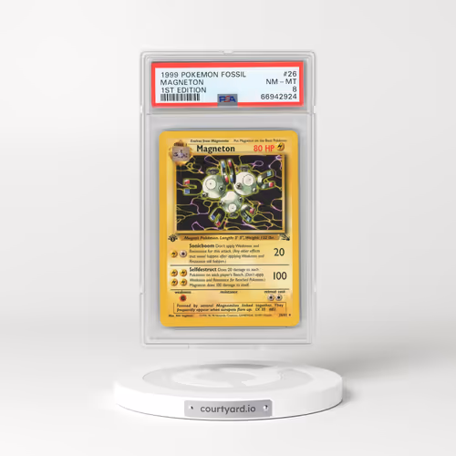 1999 Pokémon Fossil #26 Magneton - 1st Edition (PSA 8 NM-MT)
