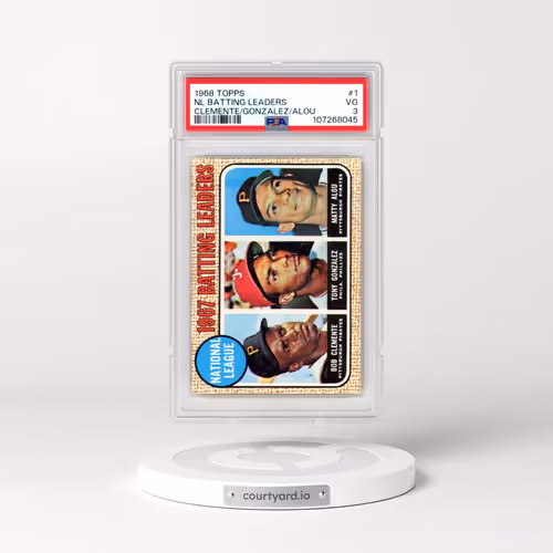 1968 Topps #1 NL Batting Leaders - Clemente/Gonzalez/Alou (PSA 3 VG)