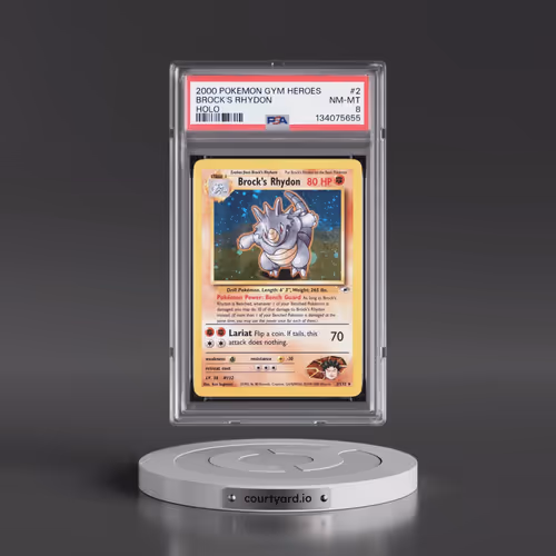 2000 Pokémon Gym Heroes #2 Brock's Rhydon - Holo (PSA 8 NM-MT)