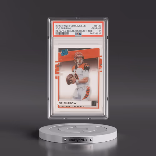 2020 Panini Chronicles Clearly Donruss Rated Rookies #RRJB Joe Burrow (PSA 10 GEM MINT)