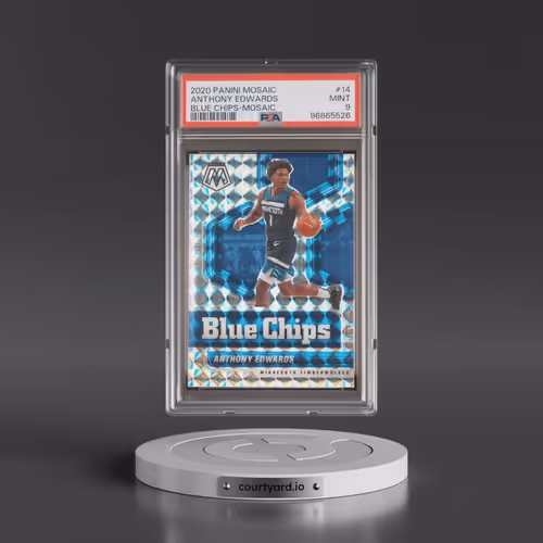 2020 Panini Mosaic Blue Chips #14 Anthony Edwards - Mosaic (PSA 9 MINT)