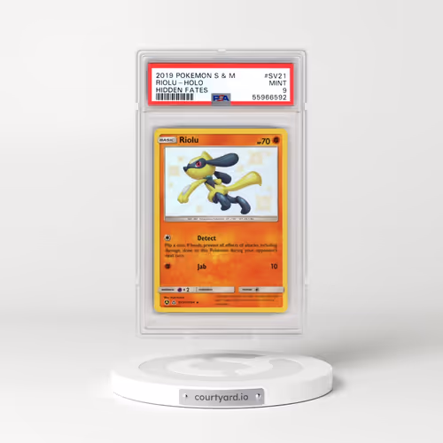 2019 Pokémon Sun & Moon Hidden Fates #SV21 Riolu - Holo (PSA 9 MINT)