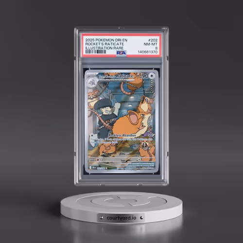 2025 Pokémon Dri EN-Destined Rivals #202 Team Rocket's Raticate - Illustration Rare (PSA 8 NM-MT)