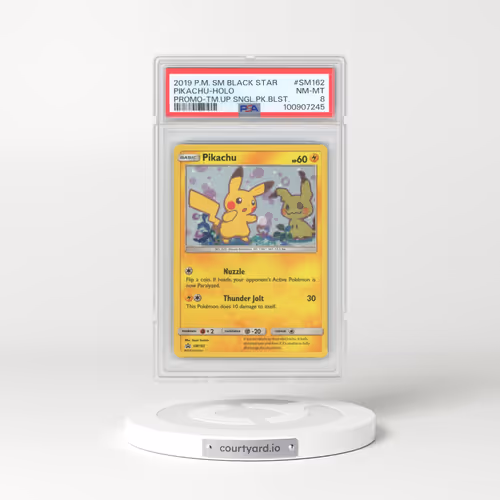 2019 Pokémon SM Black Star Promo #SM162 Pikachu - Holo Team Up Single Pack Blisters (PSA 8 NM-MT)