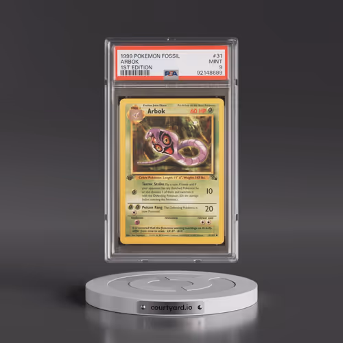 1999 Pokémon Fossil #31 Arbok - 1st Edition (PSA 9 MINT)