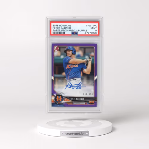 2018 Bowman Paper Prospects Autographs #PA-PA Peter Alonso - Purple (PSA 9 MINT)
