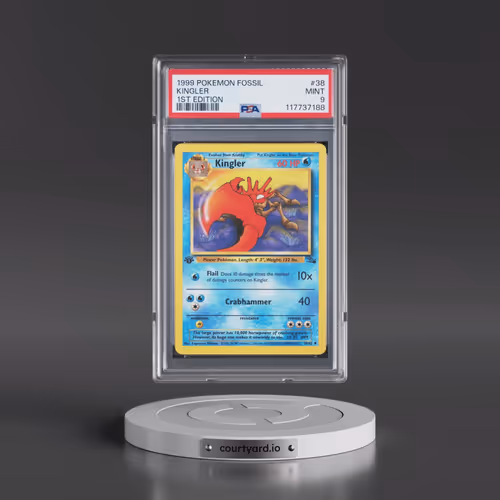1999 Pokémon Fossil #38 Kingler - 1st Edition (PSA 9 MINT)