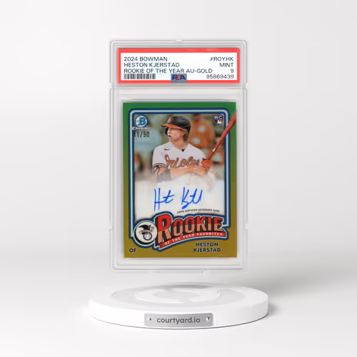 2024 Bowman Rookie of the Year Autographs #ROYHK Heston Kjerstad - Gold (PSA 9 MINT)