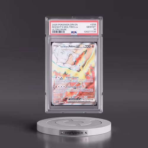 2025 Pokémon Dri EN-Destined Rivals #208 Team Rocket's Moltres EX - Holo Ultra Rare (PSA 10 GEM MINT